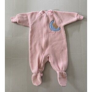 Vintage Carters Baby Fleece Sleeper 0-6 Months Pink Sweet Dreams